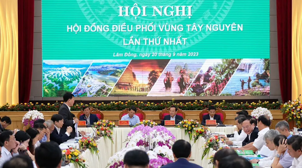 Toàn cảnh Hội nghị hội đồng điều phối vùng Tây Nguyên. Ảnh: VÕ TÙNG dieu-phoi-vung-tay-nguyen.jpg