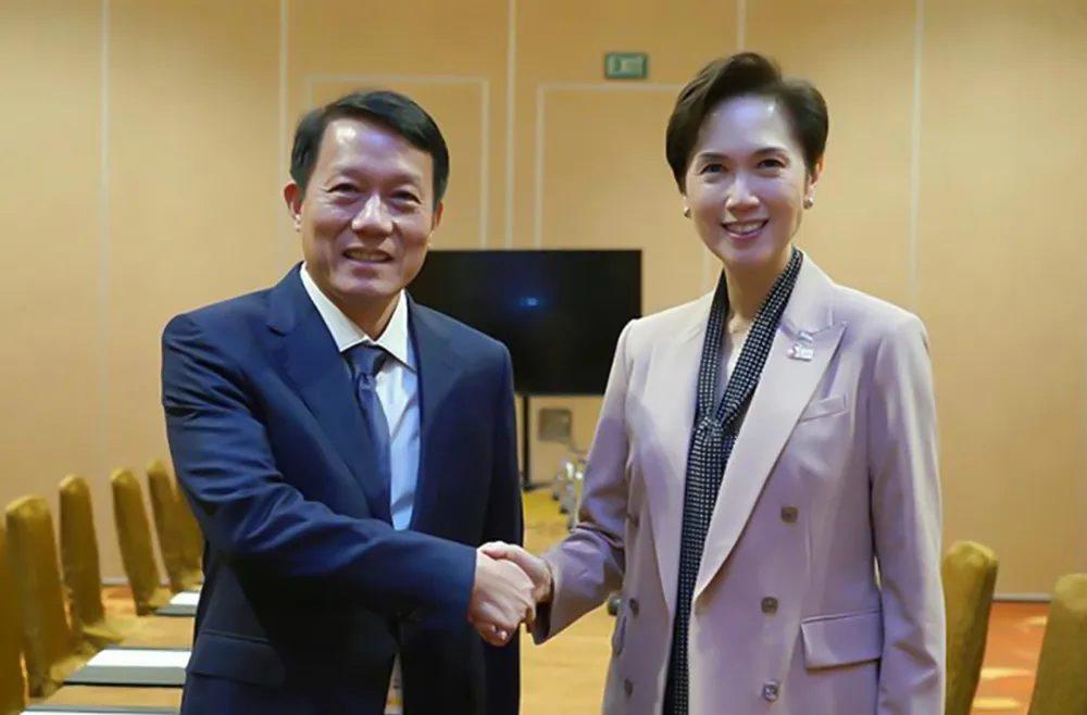 Thứ trưởng Lương Tam Quang và bà Josephine Teo. Thượng tướng Lương Tam Quang dự Tuần lễ An ninh mạng Quốc tế Singapore 2023