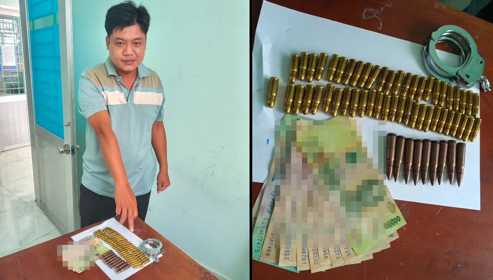 Ngày 29-2, Công an Kiên Giang cho biết Công an TP Hà Tiên đang tạm giữ Lê Thanh Phong (36 tuổi, quê An Giang) để điều tra về hành vi tàng trữ trái phép vũ khí quân dụng. Ngày 29-2, Công an Kiên Giang cho biết Công an TP Hà Tiên đang tạm giữ Lê Thanh Phong (36 tuổi, quê An Giang) để điều tra về hành vi tàng trữ trái phép vũ khí quân dụng.