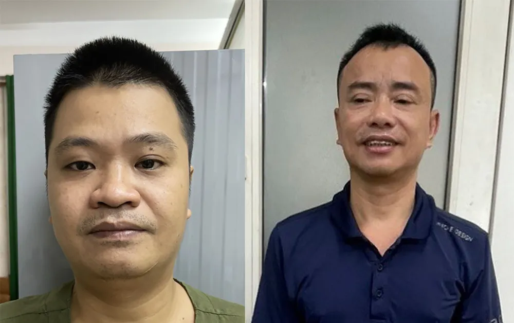 Đỗ Văn Tuấn (trái) và Bùi Đức Thắng bị bắt vì môi giới mại dâm thanh-nien-han-quoc-vui-ve-co-gai-15-tuoi.jpg