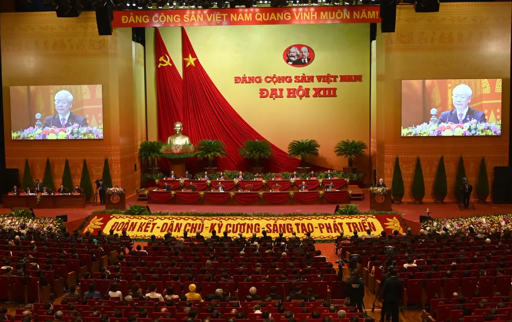 Tổng Bí thư Nguyễn Phú Trọng phát biểu tại Đại hội Đảng lần thứ XIII. Ảnh: Vũ Anh Tuấn tbt-pha-t-bie-u-dai-hoi-dang-xiii-a-nh-vu-anh-tua-n-3199x2016.jpg