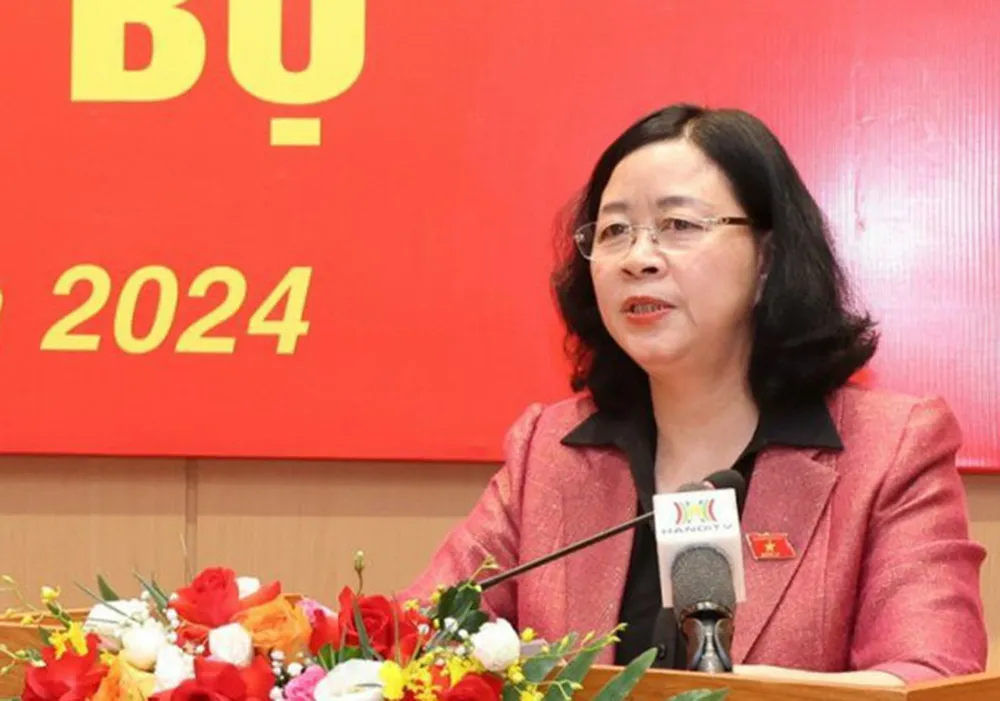 Bà Bùi Thị Minh Hoài, Bí thư Thành uỷ, Trưởng đoàn ĐBQH TP Hà Nội. (Ảnh: CTV) Bà Bùi Thị Minh Hoài được bầu làm Trưởng đoàn ĐBQH TP Hà Nội