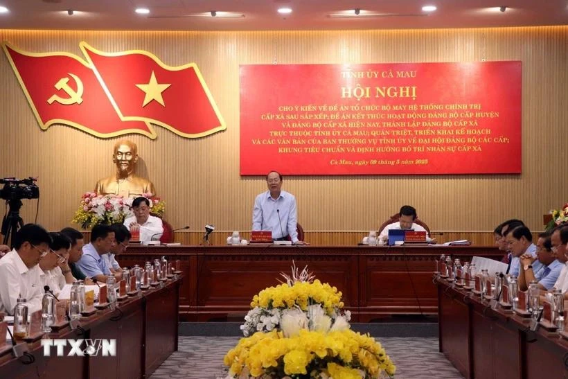 Bí thư Tỉnh ủy Cà Mau Nguyễn Hồ Hải phát biểu chỉ đạo. (Ảnh: Kim Há/TTXVN) Bí thư Tỉnh ủy Cà Mau Nguyễn Hồ Hải phát biểu chỉ đạo. (Ảnh: Kim Há/TTXVN)