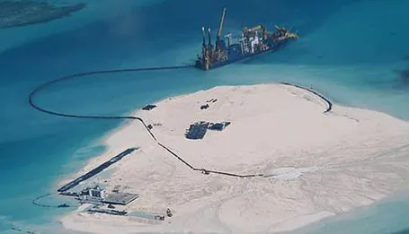 Hình ảnh cho thấy Trung Quốc tiến hành các hoạt động phi pháp tại bãi Gạc Ma