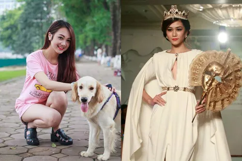 Thí sinh Huyền My (trái) và Trần Ngọc Bích. Huyền My và