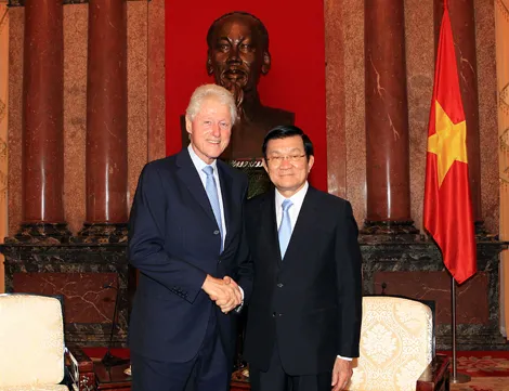 Chủ tịch nước và Thủ tướng tiếp cựu Tổng thống Mỹ Bill Clinton ảnh 1 Chủ tịch nước và Thủ tướng tiếp cựu Tổng thống Mỹ Bill Clinton ảnh 1