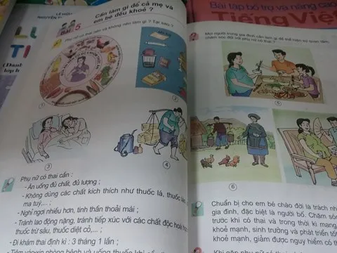 học sinh, tiểu học, SGK, bà bầu, phụ nữ, mang thai