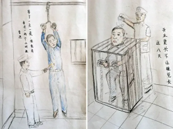 Trung Quốc: Chấn động với những bức vẽ cảnh sát tra tấn tù nhân ảnh 3