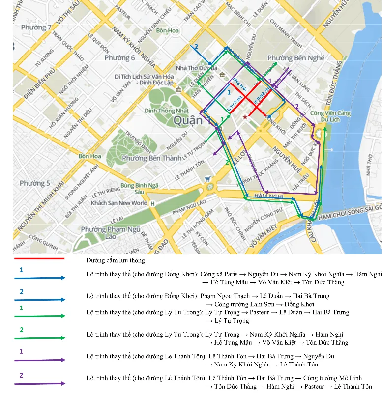 Cấm xe một số tuyến phố ở trung tâm Sài Gòn ảnh 1