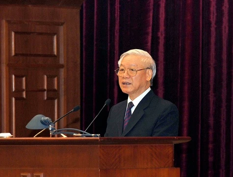 Tổng Bí thư Nguyễn Phú Trọng phát biểu bế mạc Hội nghị lần 3 Ban Chấp hành Trung ương Đảng. Ảnh: VGP/NHẬT BẮC