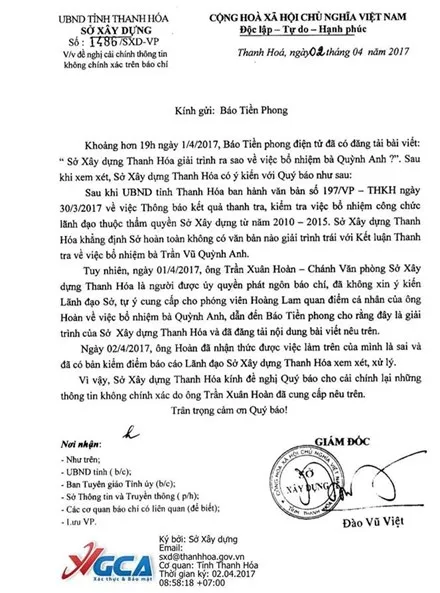 Vụ bà Quỳnh Anh: Giám đốc Sở nói người phát ngôn... tự ý phát ngôn ảnh 1