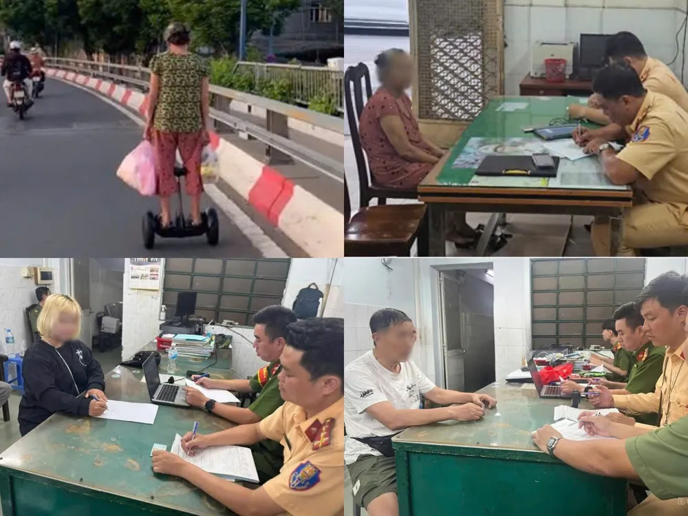 CSGT xử phạt nhiều trường hợp sử dụng xe điện cân bằng, vali điện tham gia giao thông. Xe điện cân bằng