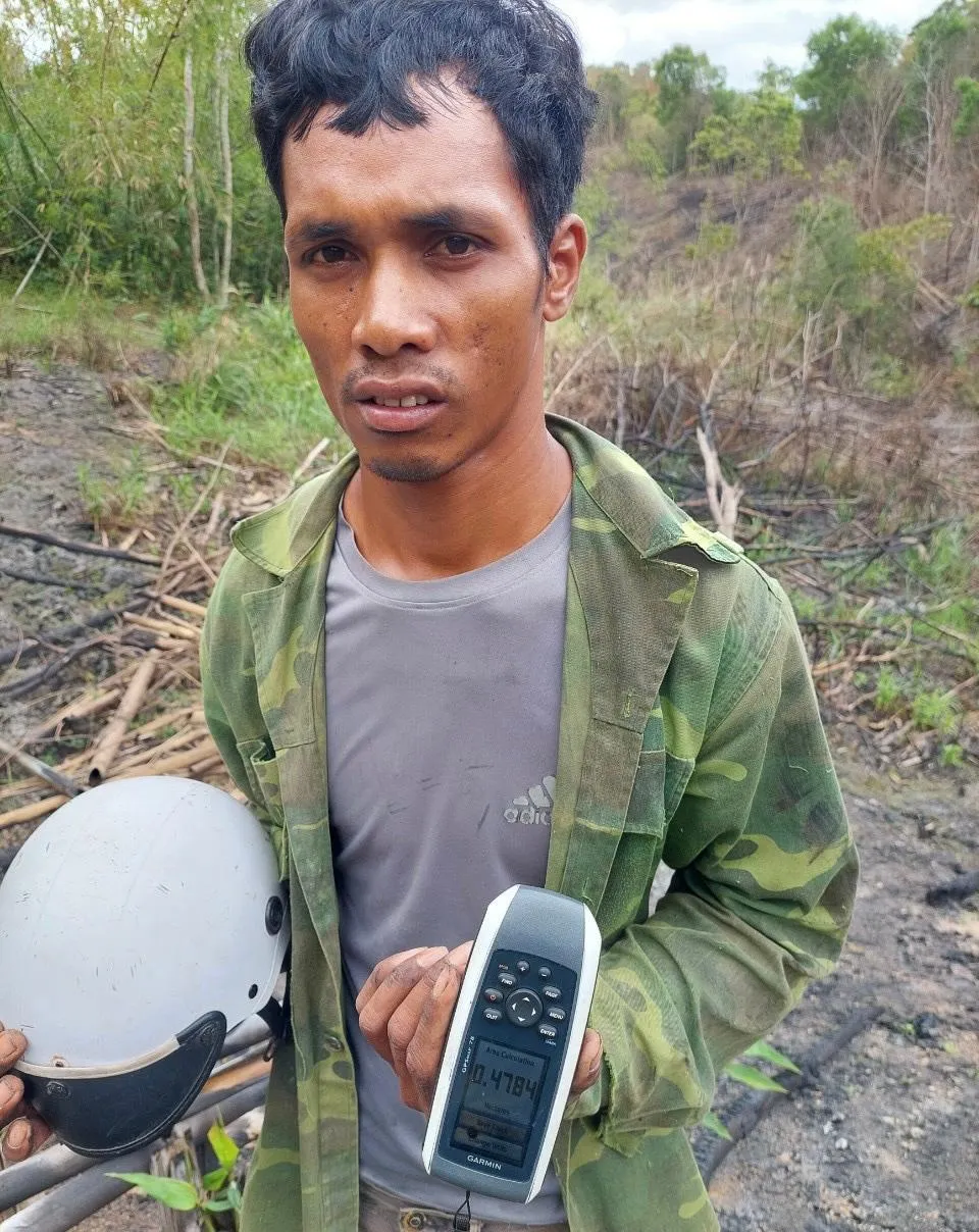 Cơ Liêng Ha Nin phá rừng để chiếm đất. Ảnh: CA Cơ Liêng Ha Nin phá rừng để chiếm đất. Ảnh: CA