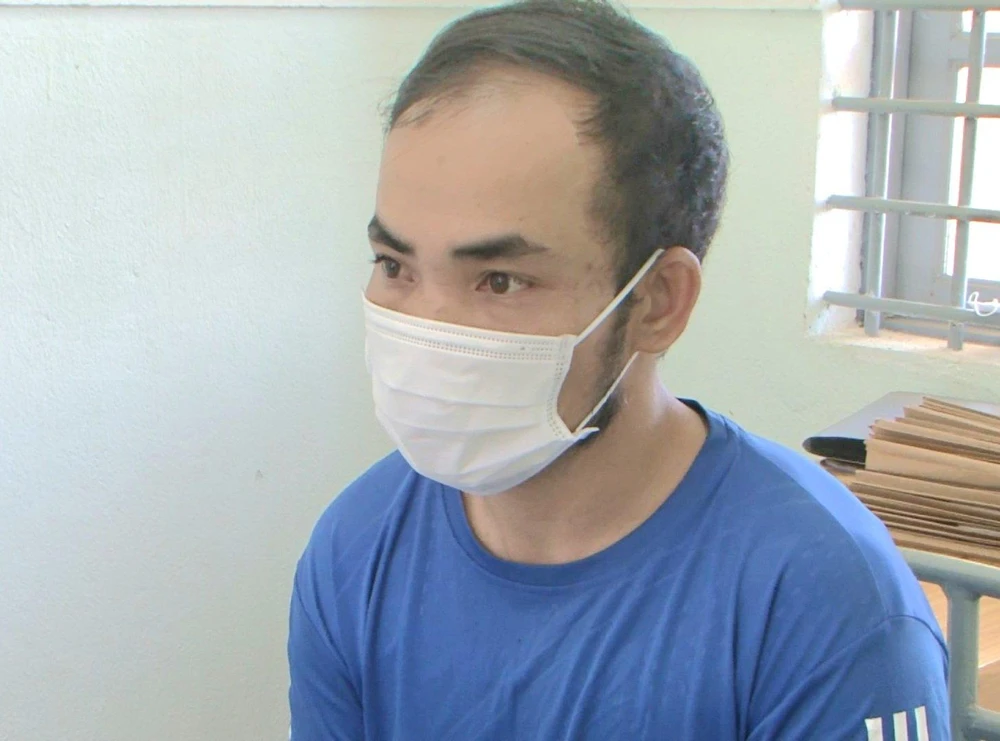 Phan Văn Tiện tại cơ quan công an. Ảnh: CA Phan Văn Tiện tại cơ quan công an. Ảnh: CA