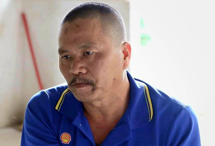 Nguyễn Hoàng Phi tại cơ quan công an Ảnh CA