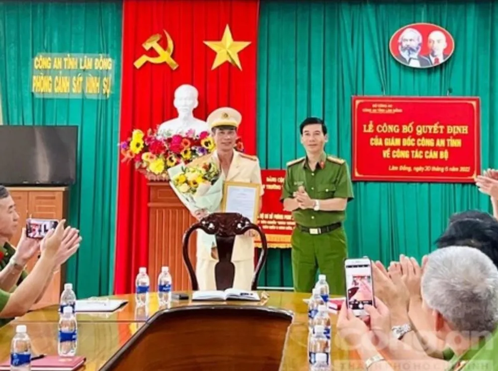 Tân Trưởng phòng Cảnh sát Hình sự - Công an Lâm Đồng. Ảnh: TD Tân Trưởng phòng Cảnh sát Hình sự - Công an Lâm Đồng. Ảnh: TD