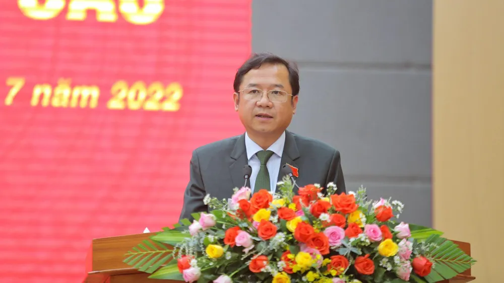 Tân Bí thư Thành ủy TP Bảo Lộc Tôn Thiện Đồng. Ảnh: CHÍNH THÀNH