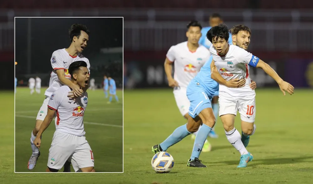 Đội trưởng Công Phượng và cảm hứng của toàn đội với điểm nhấn là bàn thắng của Văn Thanh ở phút 26. Ảnh: ANH PHƯƠNG