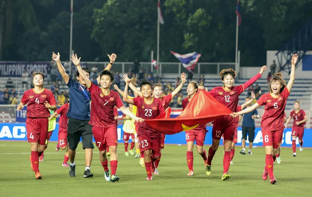 Hình ảnh đăng quang tại SEA Games 30 - 2019 ở Philippines sẽ tái hiện trên sân Cẩm Phả vào đêm 21-5. Ảnh: ANH PHƯƠNG Hình ảnh đăng quang tại SEA Games 30 - 2019 ở Philippines sẽ tái hiện trên sân Cẩm Phả vào đêm 21-5. Ảnh: ANH PHƯƠNG