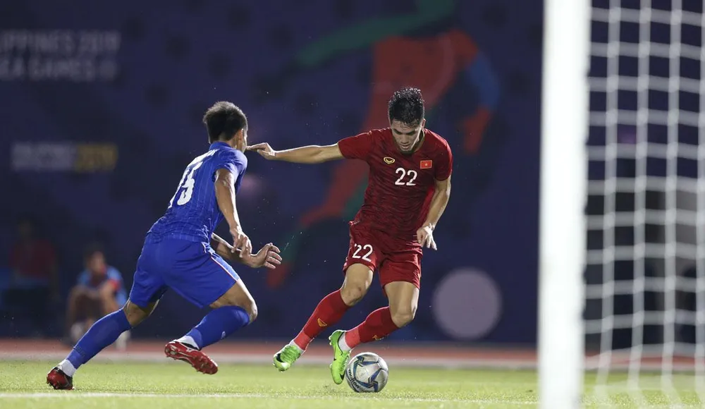 Tiến Linh từng ghi bàn vào lưới Thái Lan ở SEA Games 30 và hy vọng trận chung kết SEA Games 31 anh sẽ lại sút tung lưới Thái Lan. Ảnh: ANH PHƯƠNG