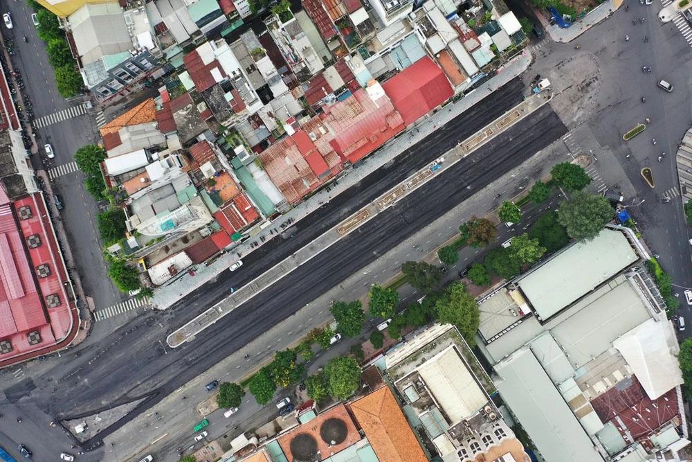 Đường Lê Lợi nhìn từ trên cao. Ảnh: ĐT