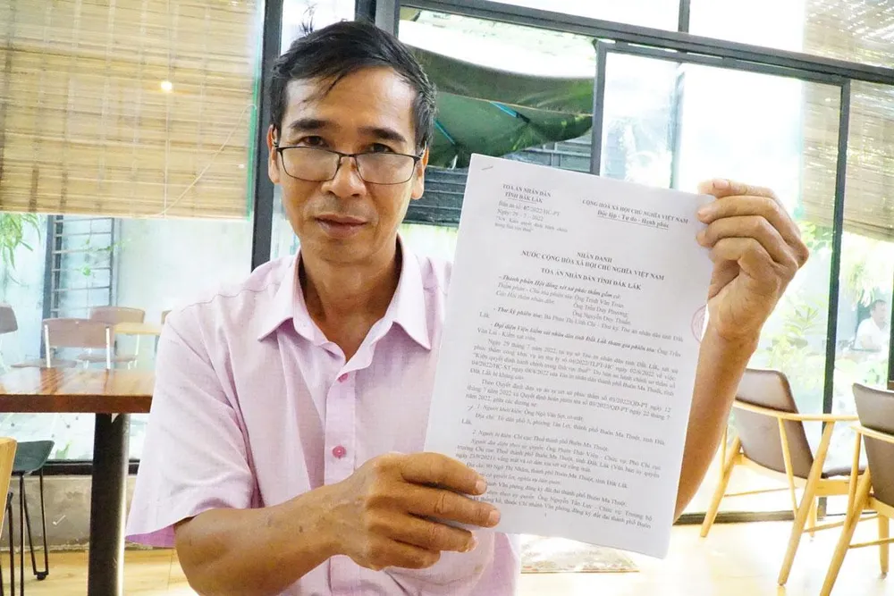 Ông Ngô Văn Sợi - người khởi kiện chi cục thuế TP Buôn Ma Thuột. Ảnh: VL