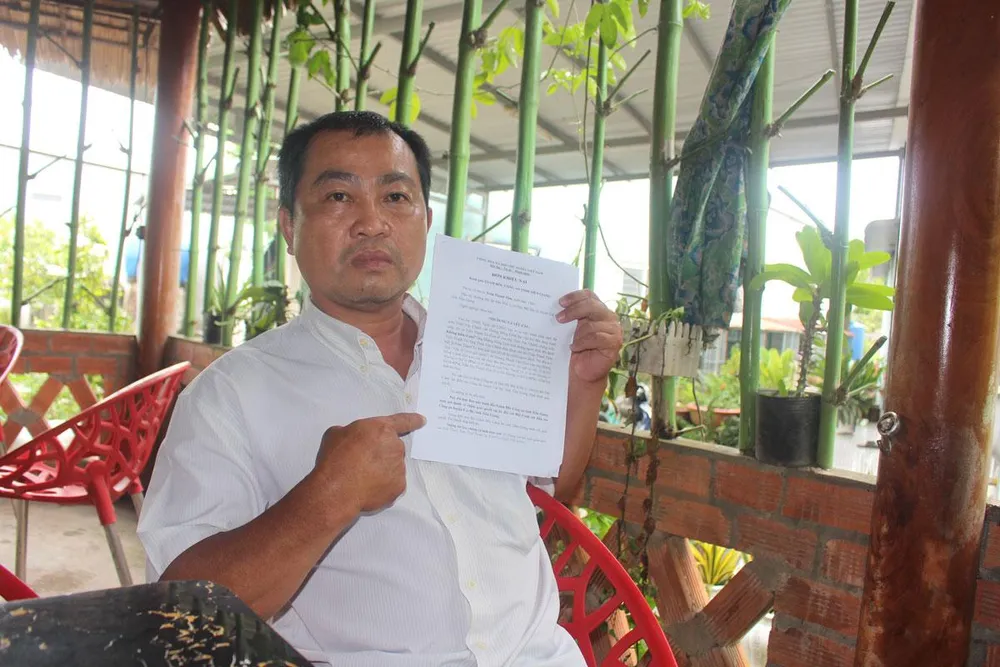 Ông Trần Thanh Tâm phản ánh vụ việc của mình với PV. Ảnh: ĐÔNG HÀ Ông Trần Thanh Tâm phản ánh vụ việc của mình với PV. Ảnh: ĐÔNG HÀ