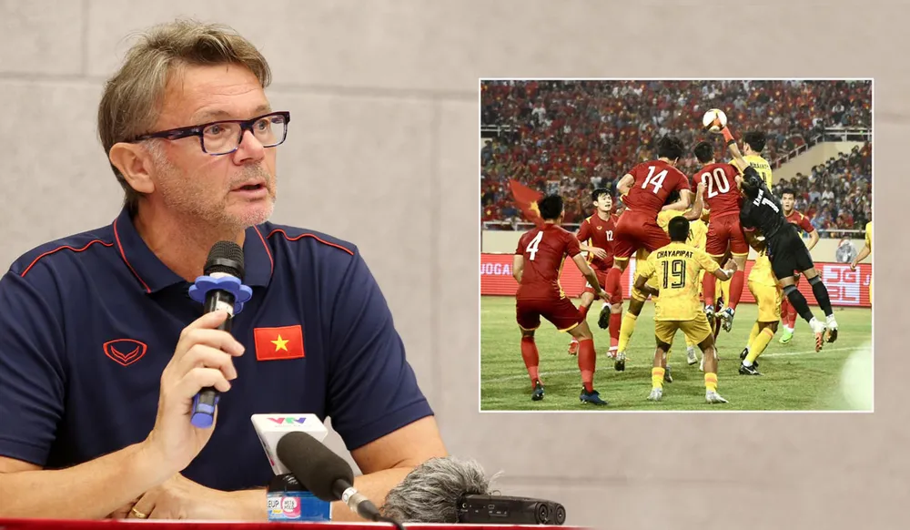 HLV Troussier bắt đầu cho mục tiêu World Cup bằng bảo vệ chiếc huy chương vàng cho bóng đá Việt Nam tại SEA Games 32. Ảnh: CTV HLV Troussier bắt đầu cho mục tiêu World Cup bằng bảo vệ chiếc huy chương vàng cho bóng đá Việt Nam tại SEA Games 32. Ảnh: CTV