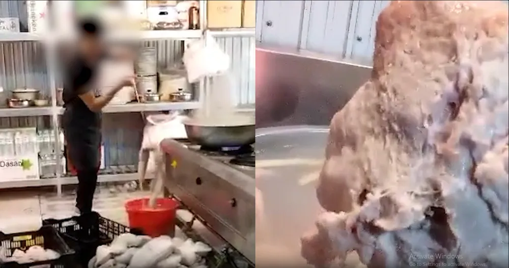 Nhân viên đang chế biến món vú heo trôi nổi, vú heo Trung Quốc thành món nầm bò cho thực khách tại quán “Bò tơ Đà Lạt”, 118 Hùng Vương. Ảnh: MINH HẬU Nhân viên đang chế biến món vú heo trôi nổi, vú heo Trung Quốc thành món nầm bò cho thực khách tại quán “Bò tơ Đà Lạt”, 118 Hùng Vương. Ảnh: MINH HẬU