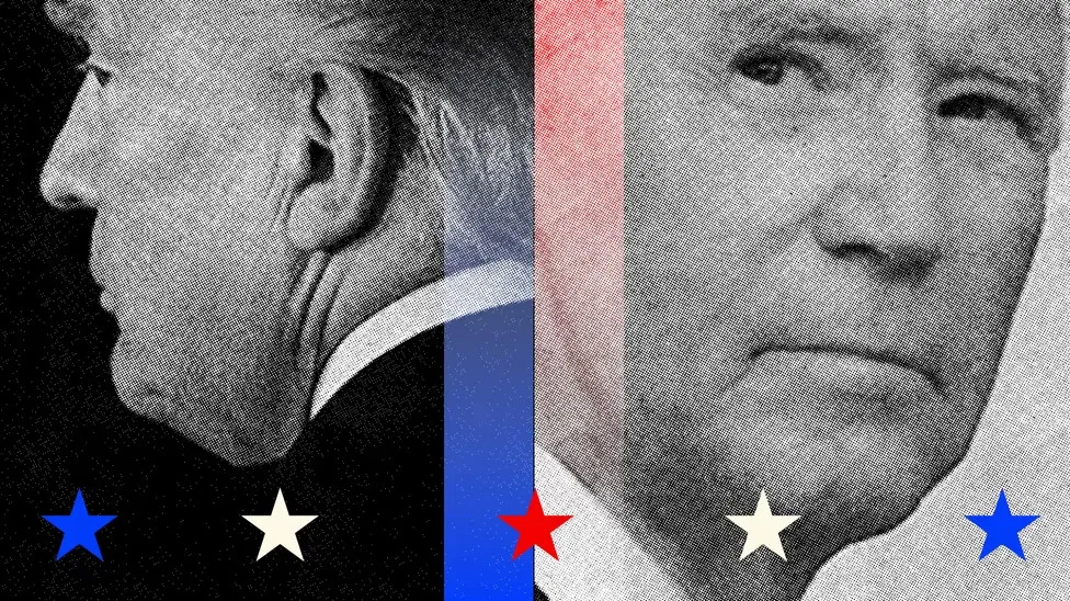 Cựu Tổng thống Mỹ Donald Trump (trái) và đương kim Tổng thống Joe Biden được dự đoán sẽ đối đầu trực tiếp trong cuộc đua vào Nhà Trắng năm nay. Ảnh: THE ATLANTIC tái đấu Trump - Biden - vien-canh-tai-dau-trump-biden-dang-rat-gan.jpg