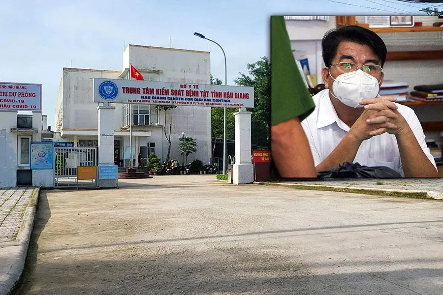 CDC tỉnh Hậu Giang, một trong ba đơn vị mua sắm kit test của Công ty Việt Á (ảnh lớn) và ông Nguyễn Văn Lành, cựu giám đốc CDC tỉnh Hậu Giang (ảnh nhỏ). Ảnh: CHÂU ANH