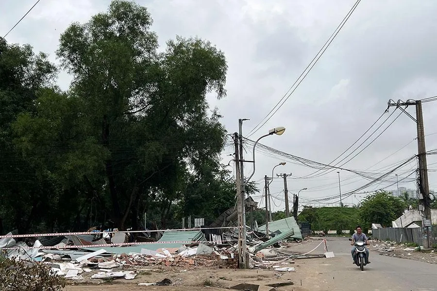 Khu trọ sau khi bị cưỡng chế. Ảnh: ND Khu trọ sau khi bị cưỡng chế. Ảnh: ND