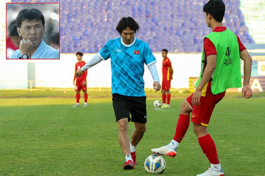 HLV Trần Công Minh (ảnh nhỏ) tin tưởng vào tài năng của HLV Gong Oh-kyun. Ảnh: XUÂN HUY - VFF