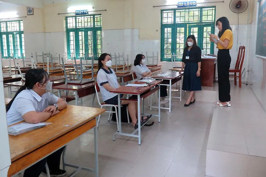 Phòng thi đặc biệt của ba em tên Yến. Ảnh: PHẠM ANH