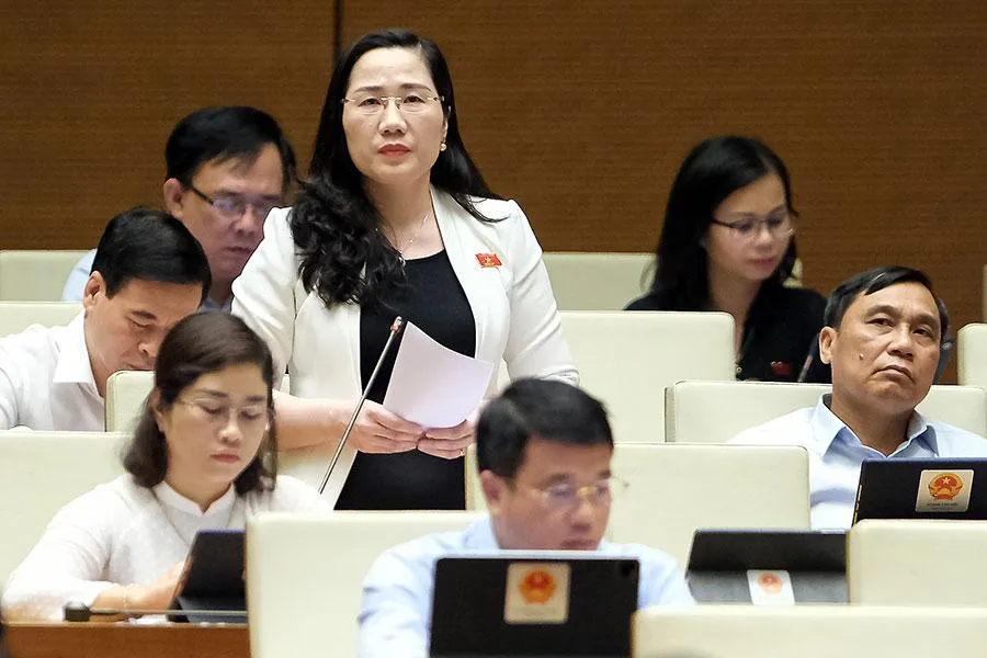 Đại biểu Nguyễn Thị Thủy, Đoàn ĐBQH tỉnh Bắc Kạn phát biểu tại buổi thảo luận. Ảnh: Quochoi Đại biểu Nguyễn Thị Thủy, Đoàn ĐBQH tỉnh Bắc Kạn phát biểu tại buổi thảo luận. Ảnh: Quochoi