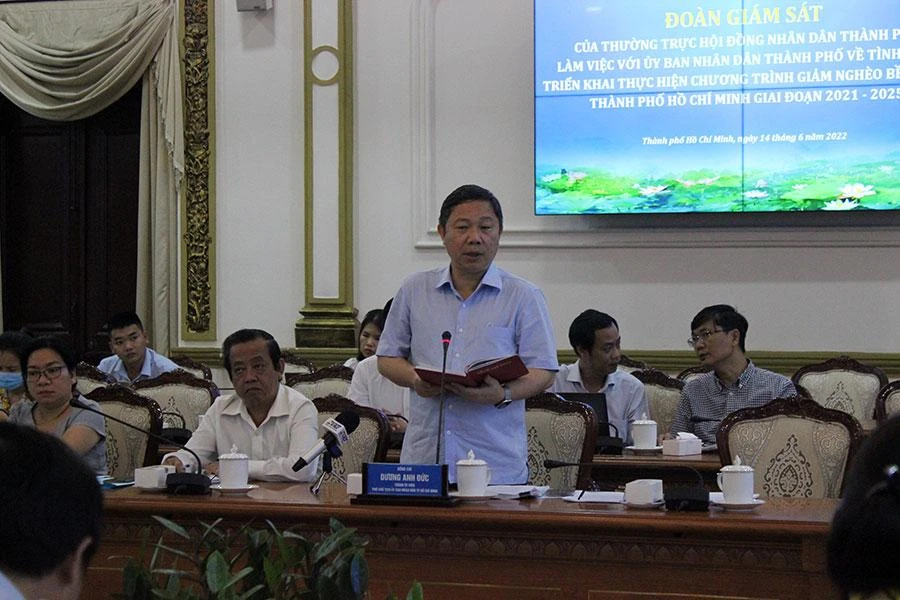 Phó Chủ tịch UBND TP.HCM Dương Anh Đức phát biểu kết luận tại buổi giám sát. Ảnh: TT
