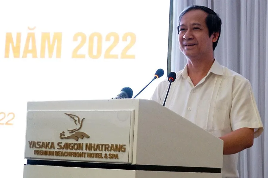 Bộ trưởng Bộ GD&ĐT Nguyễn Kim Sơn phát biểu tại hội nghị. Ảnh: HUỲNH HẢI Bộ trưởng Bộ GD&ĐT Nguyễn Kim Sơn phát biểu tại hội nghị. Ảnh: HUỲNH HẢI