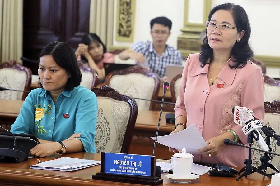 Chủ tịch HĐND TP.HCM Nguyễn Thị Lệ phát biểu tại buổi giám sát. Ảnh: VIỆT HOA