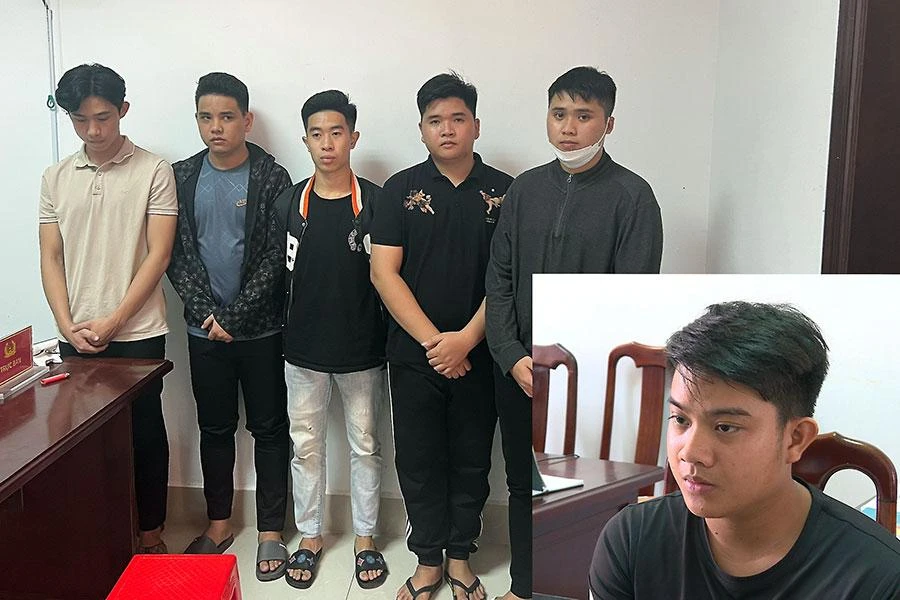 Một số bị can trong nhóm của Nguyễn Hữu Đạt (ảnh nhỏ) bị khởi tố. Ảnh: KL Một số bị can trong nhóm của Nguyễn Hữu Đạt (ảnh nhỏ) bị khởi tố. Ảnh: KL