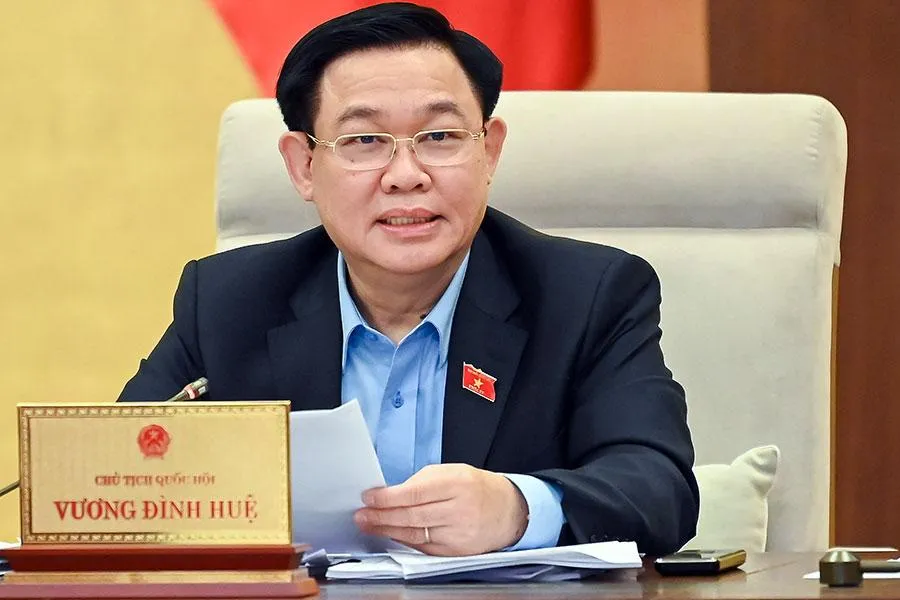 Chủ tịch Quốc hội Vương Đình Huệ tại phiên họp của Ủy ban Thường vụ Quốc hội. Ảnh: PHẠM THẮNG