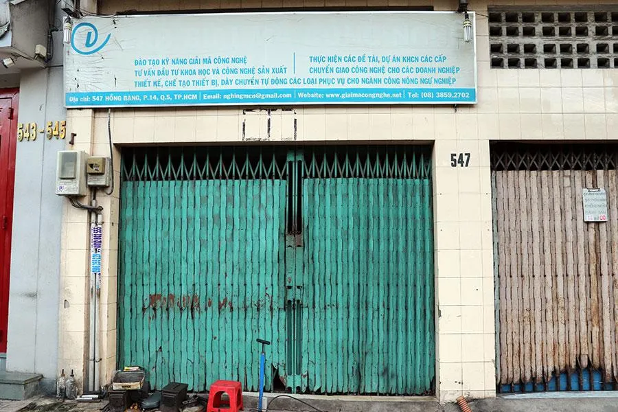 Địa chỉ nhà đất của Viện Cơ học và Tin học ứng dụng thuộc Viện KH&CN Việt Nam tại 547 Hồng Bàng, phường 14, quận 5, TP.HCM. Ảnh: CẨM TUYẾT Địa chỉ nhà đất của Viện Cơ học và Tin học ứng dụng thuộc Viện KH&CN Việt Nam tại 547 Hồng Bàng, phường 14, quận 5, TP.HCM. Ảnh: CẨM TUYẾT