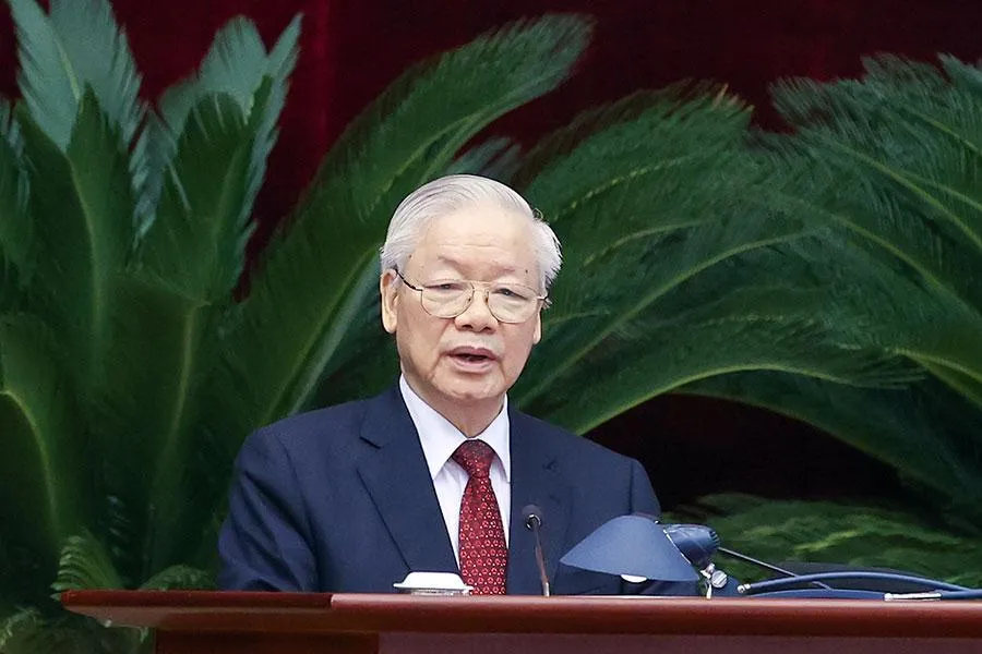 Tổng bí thư Nguyễn Phú Trọng phát biểu tại hội nghị sáng 29-11. Ảnh: CP