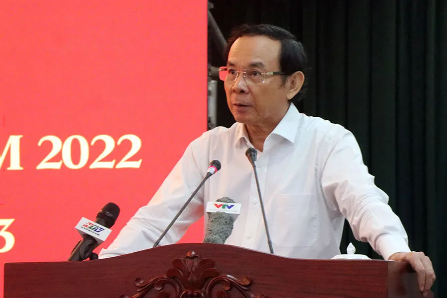 Bí thư Thành ủy TP.HCM Nguyễn Văn Nên phát biểu tại hội nghị. Ảnh: TẤN THẠNH Bí thư Thành ủy TP.HCM Nguyễn Văn Nên phát biểu tại hội nghị. Ảnh: TẤN THẠNH