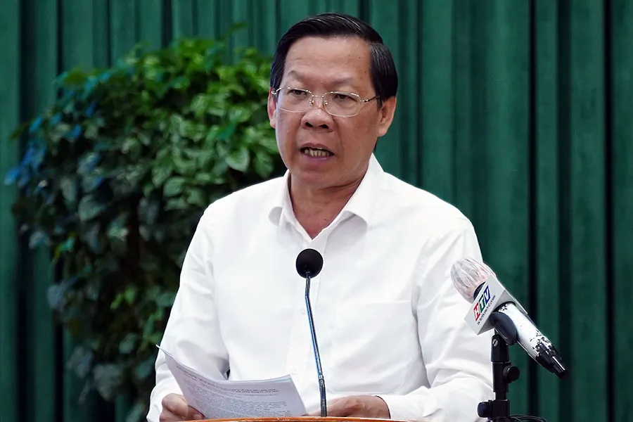 Chủ tịch UBND TP.HCM Phan Văn Mãi phát biểu tại hội nghị. Ảnh: THANH TUYỀN Chủ tịch UBND TP.HCM Phan Văn Mãi phát biểu tại hội nghị. Ảnh: THANH TUYỀN