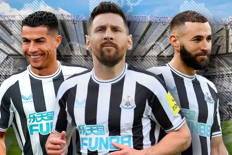 Báo Anh phân tích khả năng ba siêu tiền đạo Ronaldo, Messi, Benzema có thể khoác áo Newcastle. Ảnh: GETTY IMAGES