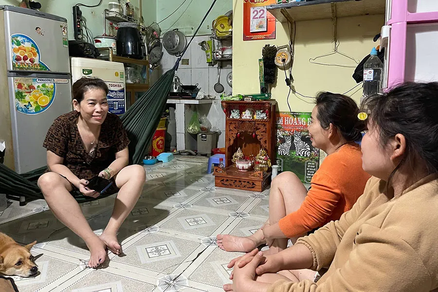 Căn phòng trọ 20m2 tại phường Hiệp Bình Phước, TP Thủ Đức của gia đình chị Ngọc Bích. Ảnh: THU HÀ Căn phòng trọ 20m2 tại phường Hiệp Bình Phước, TP Thủ Đức của gia đình chị Ngọc Bích. Ảnh: THU HÀ