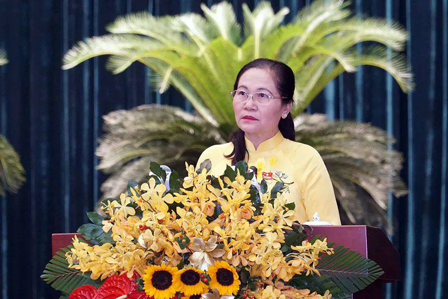 Chủ tịch HĐND TP.HCM Nguyễn Thị Lệ phát biểu tại phiên bế mạc kỳ họp. Ảnh: BẢO PHƯƠNG Chủ tịch HĐND TP.HCM Nguyễn Thị Lệ phát biểu tại phiên bế mạc kỳ họp. Ảnh: BẢO PHƯƠNG