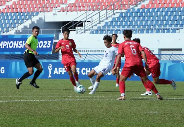 Philippines trong trận hòa Lào 2-2 dù có hai lần vượt lên dẫn trước. Ảnh: CTV