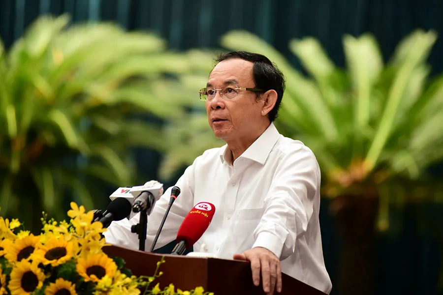 Bí thư Thành ủy TP.HCM Nguyễn Văn Nên kết luận tại hội nghị. Ảnh: THANH THÙY P3_hoinghi-thanhuy-tp.hcm.jpg
