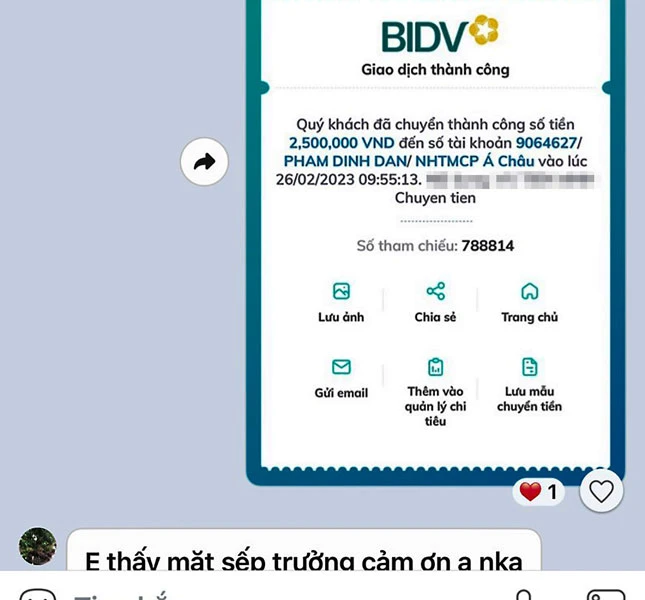 Các tin nhắn chuyển tiền của các nhà xe ở Lâm Đồng gửi cho Dần từ đầu năm 2023 mà báo Pháp Luật TP.HCM đã cung cấp cho Công an tỉnh Đồng Nai. Ảnh: MH P5_PHU2_giaCSGT_votung.jpg